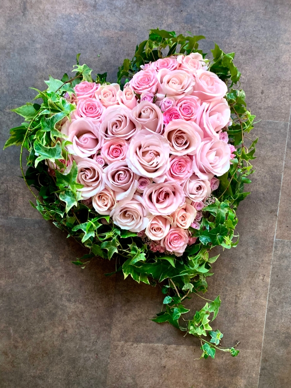 Pink Rose Heart Arrangement