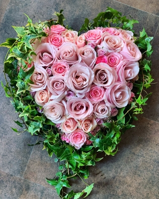 Pink Rose Heart Arrangement