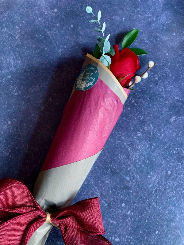Valentines Single Red Rose