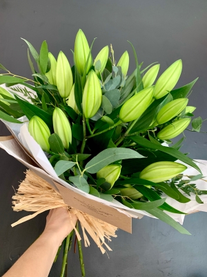 White Lily and Eucalyptus