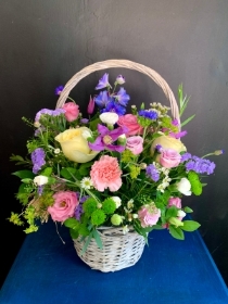 Mothers Day Seasonal Basket with Handle Arrangement