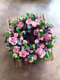 Pink Rose and Carnation Wreath